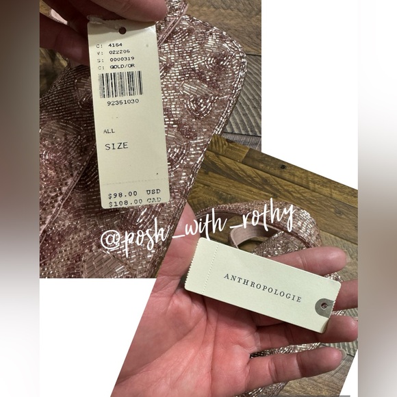 Anthropologie The Fiona Shoulder Bag: Metallic Heart Edition, NWT - Picture 9 of 10
